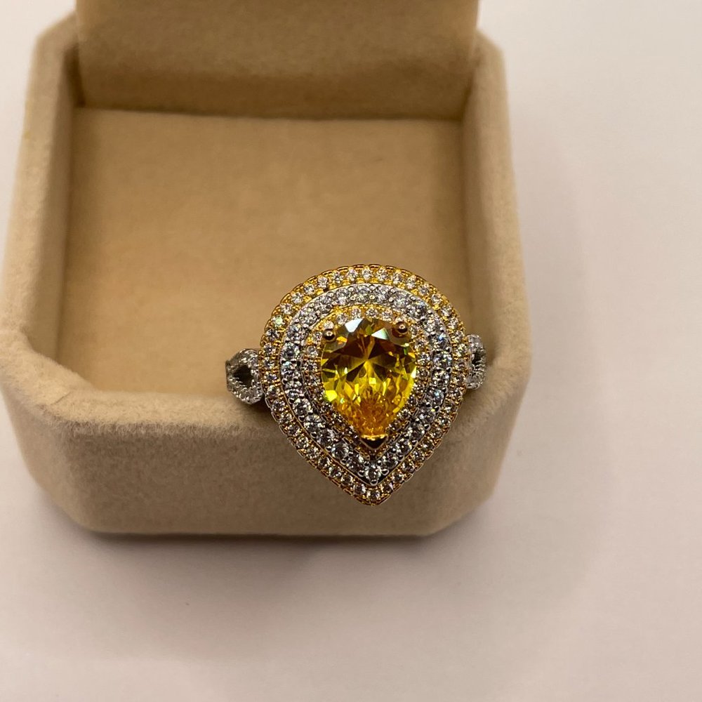 925 BRIDAL ENGAGMENT WEDDING RING - Picture 2 of 7
